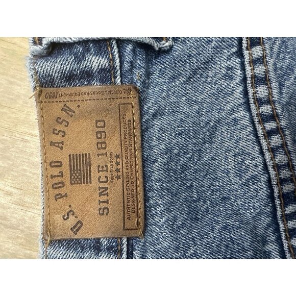 US Polo Assn Shorts Big Mens 40 Blue Denim Carpenter Baggy Distressed Loose Y2K - Picture 8 of 8